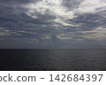 The sea, the sky, the clouds, and the horizon. 142684397