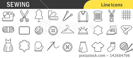 Sewing icon set 142684706