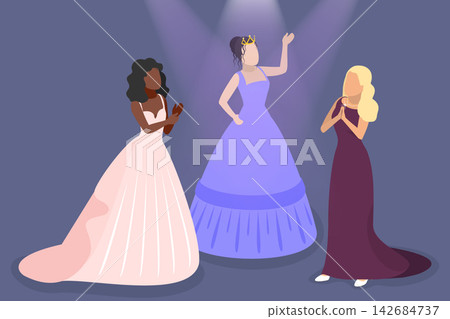 3D Isometric Flat Vector Illustration of Beauty Pageant, Understanding The Basics Of Pageantry 3D Isometric Flat Vector Illustration of Beauty Pageant, Understanding The Basics Of Pageantry 142684737