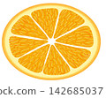Juicy Oranges, lime. Whole Orange, sliced, in slices. Fruit, cartoon style, flat. on transparent, png 142685037