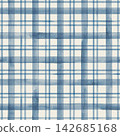 Soft blue watercolor plaid pattern 142685168