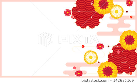 Chrysanthemum and autumn-colored thumbnail background material Chrysanthemum and autumn-colored thumbnail background material 142685169