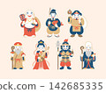 Illustration of cute seven lucky gods 142685335