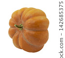 Fresh orange pumpkin isolated on on transparent,png. Orange autumn food fresh pumpkin vegetable holiday decoration 142685375
