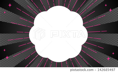 Black Friday image featuring pink rays and a frame against a black background. Black Friday image featuring pink rays and a frame against a black background. 142685497
