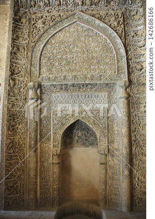 Iran, Isfahan, Friday Mosque, Jameh Mosque, mihrab made of stucco Iran, Isfahan, Friday Mosque, Jameh Mosque, mihrab made of stucco 142686166