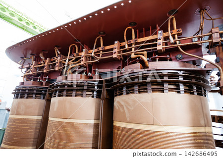 Industrial Power Transformer Coils in Electrical Substation Industrial Power Transformer Coils in Electrical Substation 142686495