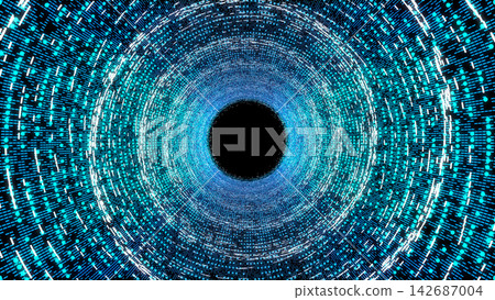 Digital Data Tunnel with Blue Cyber Network Abstract Background Digital Data Tunnel with Blue Cyber Network Abstract Background 142687004