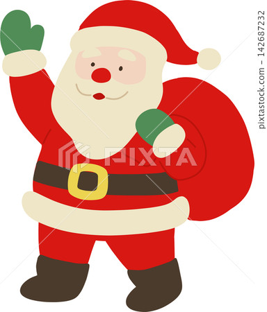 Santa Illustration with Gift Bag Santa Illustration with Gift Bag 142687232