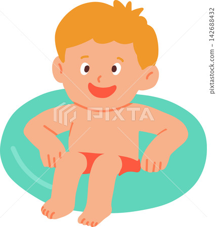 Boy in Swimming Tube Boy in Swimming Tube 142688432