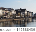 The beautiful reflection of Zurich's Old Town in the Litma River 142688439