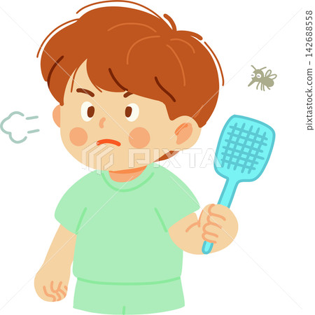Boy with Flyswatter 142688558