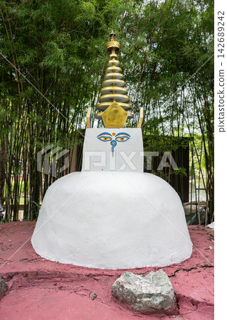 The mock up of Swayambhunath stupa situated in the Nepal garden located within the International Gardens zone at Royal Park Rajapruek The mock up of Swayambhunath stupa situated in the Nepal garden located within the International Gardens zone at Royal Park Rajapruek 142689242
