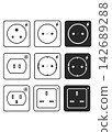 International Power Outlet and Electrical Socket Icon Set for Global Travel 142689288