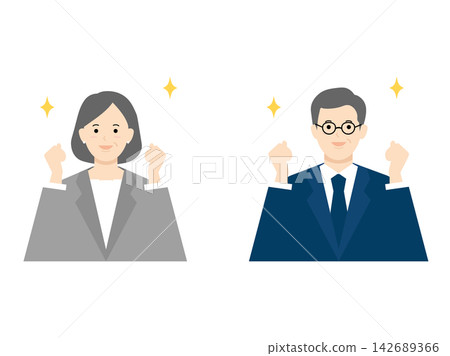 商務人士握拳頭 商務人士握拳頭 142689366