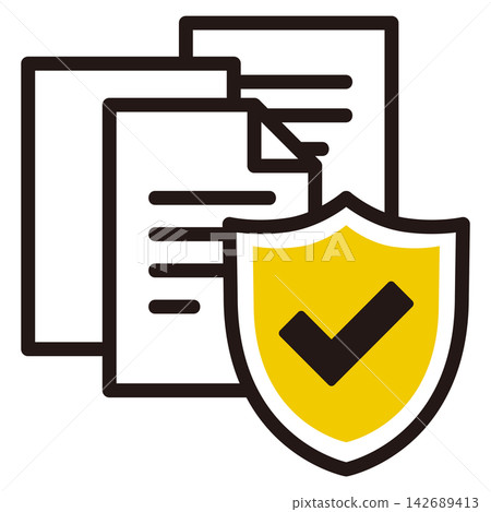 插圖用於保護文件免受危險 插圖用於保護文件免受危險 142689413