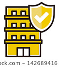Illustrations protecting apartment buildings from danger. 142689416
