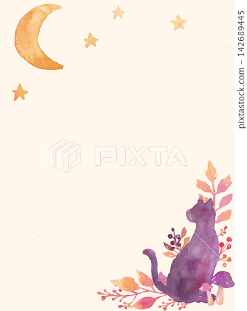 A gentle watercolor-painted Halloween frame A gentle watercolor-painted Halloween frame 142689445