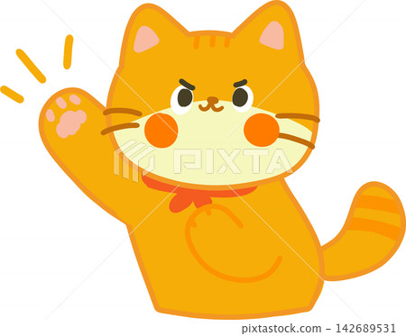 Orange Cat Waving Orange Cat Waving 142689531
