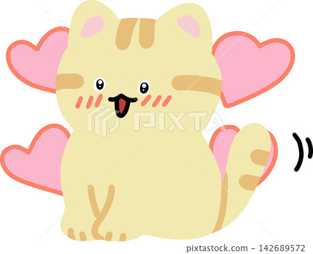 Cat Surrounded by Hearts Cat Surrounded by Hearts 142689572