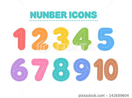 Colorful number icon illustrations, number icons, number icons, colorful Colorful number icon illustrations, number icons, number icons, colorful 142689604
