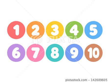 Colorful number icon illustrations, number icons, number icons, colorful Colorful number icon illustrations, number icons, number icons, colorful 142689605