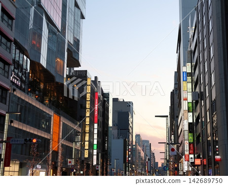 Ginza's main street is Ginza Street (Chuo Street), Chuo Ward, Tokyo Ginza's main street is Ginza Street (Chuo Street), Chuo Ward, Tokyo 142689750