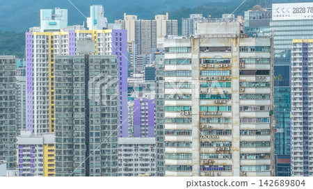 Aug 23 2026 Hong Kong : Urban cityscape of Kwai Chung industrial area w Aug 23 2026 Hong Kong : Urban cityscape of Kwai Chung industrial area w 142689804