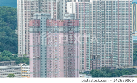 Aug 23 2026 Hong Kong housing blocks at Kwai Luen Estate and Kwai Shing Estate Aug 23 2026 Hong Kong housing blocks at Kwai Luen Estate and Kwai Shing Estate 142689809