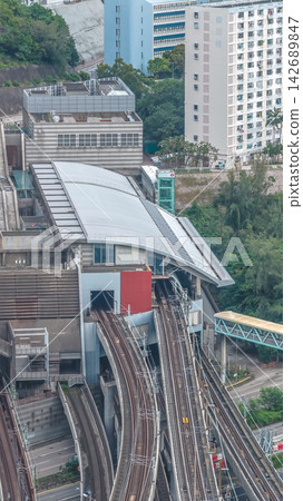 Aug 23 2026 Hong Kong Lai King Station tracks and tunnel portal Aug 23 2026 Hong Kong Lai King Station tracks and tunnel portal 142689847