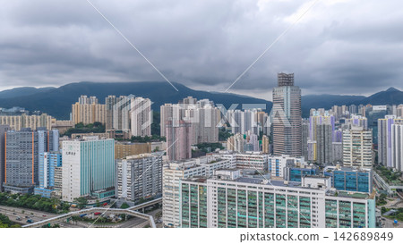 Aug 23 2026 Hong Kong : Urban cityscape of Kwai Chung industrial area w Aug 23 2026 Hong Kong : Urban cityscape of Kwai Chung industrial area w 142689849
