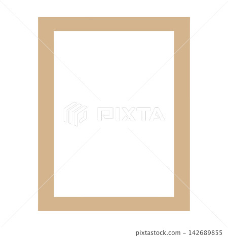 Empty beige picture frame with white background for display Empty beige picture frame with white background for display 142689855