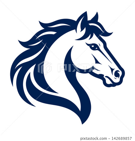 Blue Horse Head Logo Mascot Design Blue Horse Head Logo Mascot Design 142689857