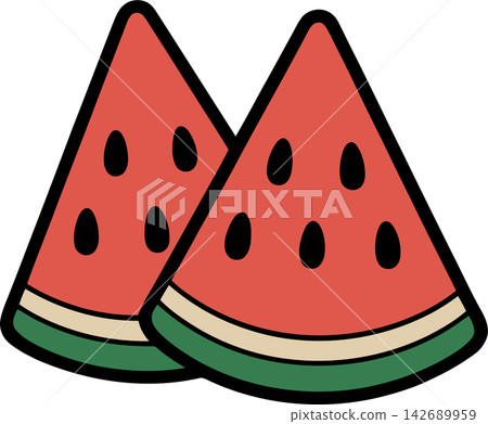 Watermelon Slices Summer Fruit Illustration Watermelon Slices Summer Fruit Illustration 142689959