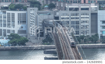 Aug 23 2026 Hong Kong railway bridge across Gin Drinkers Bay towards Tsing Yi Aug 23 2026 Hong Kong railway bridge across Gin Drinkers Bay towards Tsing Yi 142689991