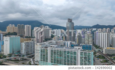Aug 23 2026 Hong Kong : Urban cityscape of Kwai Chung industrial area w Aug 23 2026 Hong Kong : Urban cityscape of Kwai Chung industrial area w 142690002