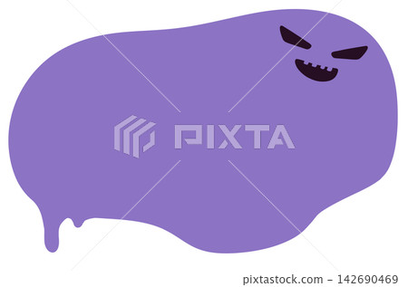 Melting and dripping Halloween fluid shape frame with face, purple 3 Melting and dripping Halloween fluid shape frame with face, purple 3 142690469