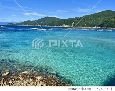 高知縣柏島的海水清澈見底，泛著翠綠色的光澤。 142690581