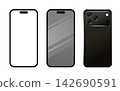 New Smartphone Front and Back iPhone 18 Pro Mockup - Black 142690591