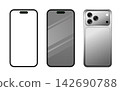 New Smartphone Front and Back iPhone 18 Pro Mockup Silver 142690788