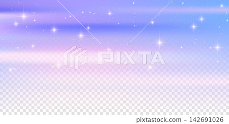 Cute pastel rainbow sky with glittering stars dreamy gradient colors for fairytale themes. Soft transparent vector background Cute pastel rainbow sky with glittering stars dreamy gradient colors for fairytale themes. Soft transparent vector background 142691026