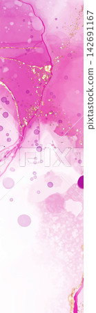 Vector pink coral banner. Hand drawn abstract paint brush stroke. Vector pink coral banner. Hand drawn abstract paint brush stroke. 142691167