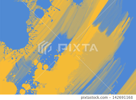 Abstract Blue Yellow paint Background. Vector illustration design 142691168