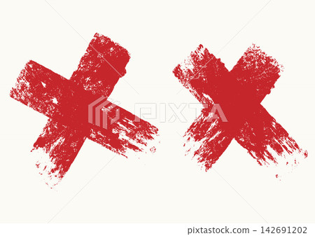 Red Grunge Cross Brush Stroke Vector Red Grunge Cross Brush Stroke Vector 142691202