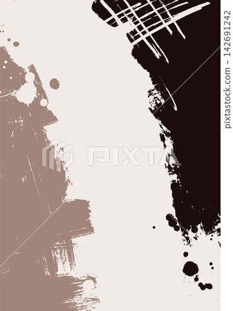 Brown Grunge Brush Frame with Crosshatch Texture 142691242