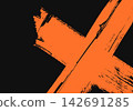 Abstract Black Orange Cross Brush Stroke Pattern 142691285