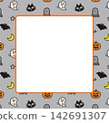 Cute hand-drawn Halloween event background banner (square) 142691307