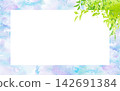 Background material: Fresh green image material, watercolor frame 142691384