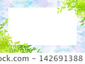 Background material: Fresh green image material, watercolor frame 142691388