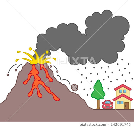 火山爆發圖標 火山爆發圖標 142691745